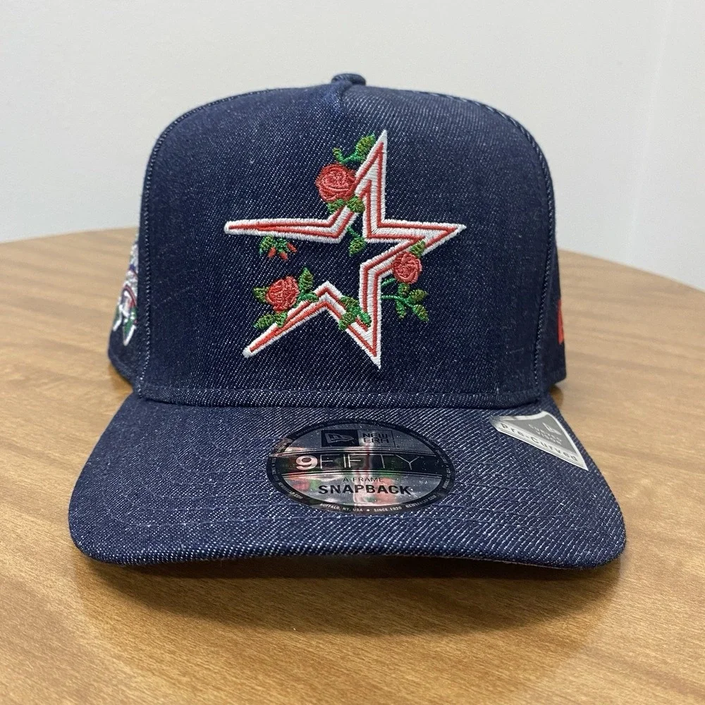 New Era Houston Astros Blue Denim Rose Pack Exclusive 9Fifty AFrame Snapback Hat